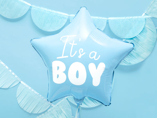 Un palloncino celeste a forma di stella - It's a Boy