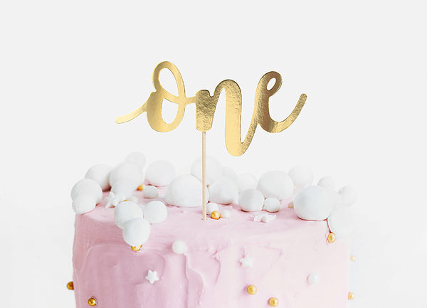 Decorazione per torta - Primo compleanno One oro