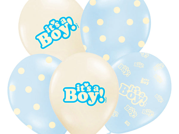 Set 6 palloncini celesti - It's a Boy