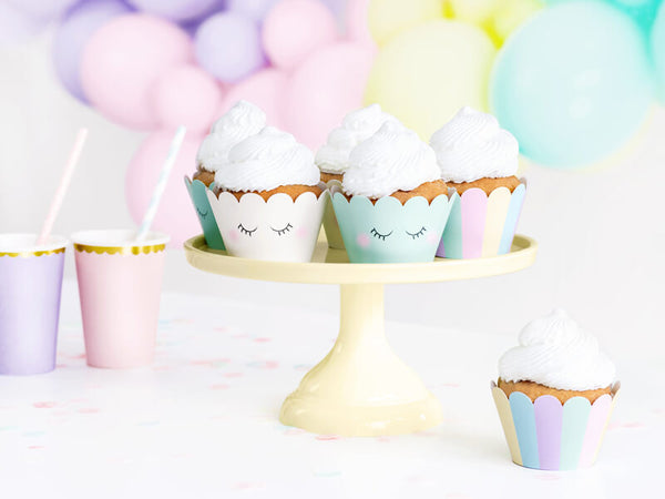 Set da 6 basi per cupcake Unicorno colori pastello